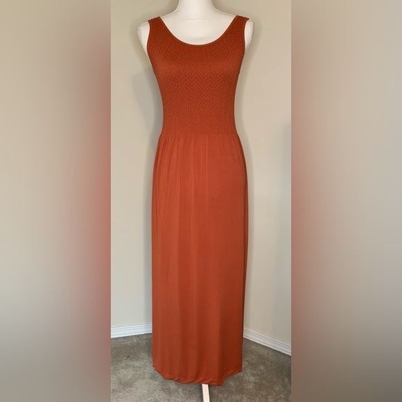 NWOT Lark + Grey Women Boho Maxi Dress Size PS/PM Fall Orange - Picture 1 of 7